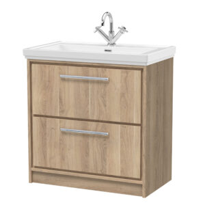 Hudson Reed 800mm Floor Standing 2-Drawer Vanity with Basin - 1 Tap Hole LIL3035A