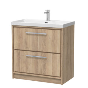 Hudson Reed 800mm Floor Standing 2-Drawer Vanity with Basin - 1 Tap Hole LIL3035E