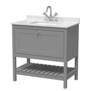Hudson Reed 800mm Floor Standing Vanity & Marble Top 1TH BEX227WS1