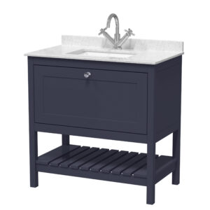 Hudson Reed 800mm Floor Standing Vanity & Marble Top 1TH BEX327WS1