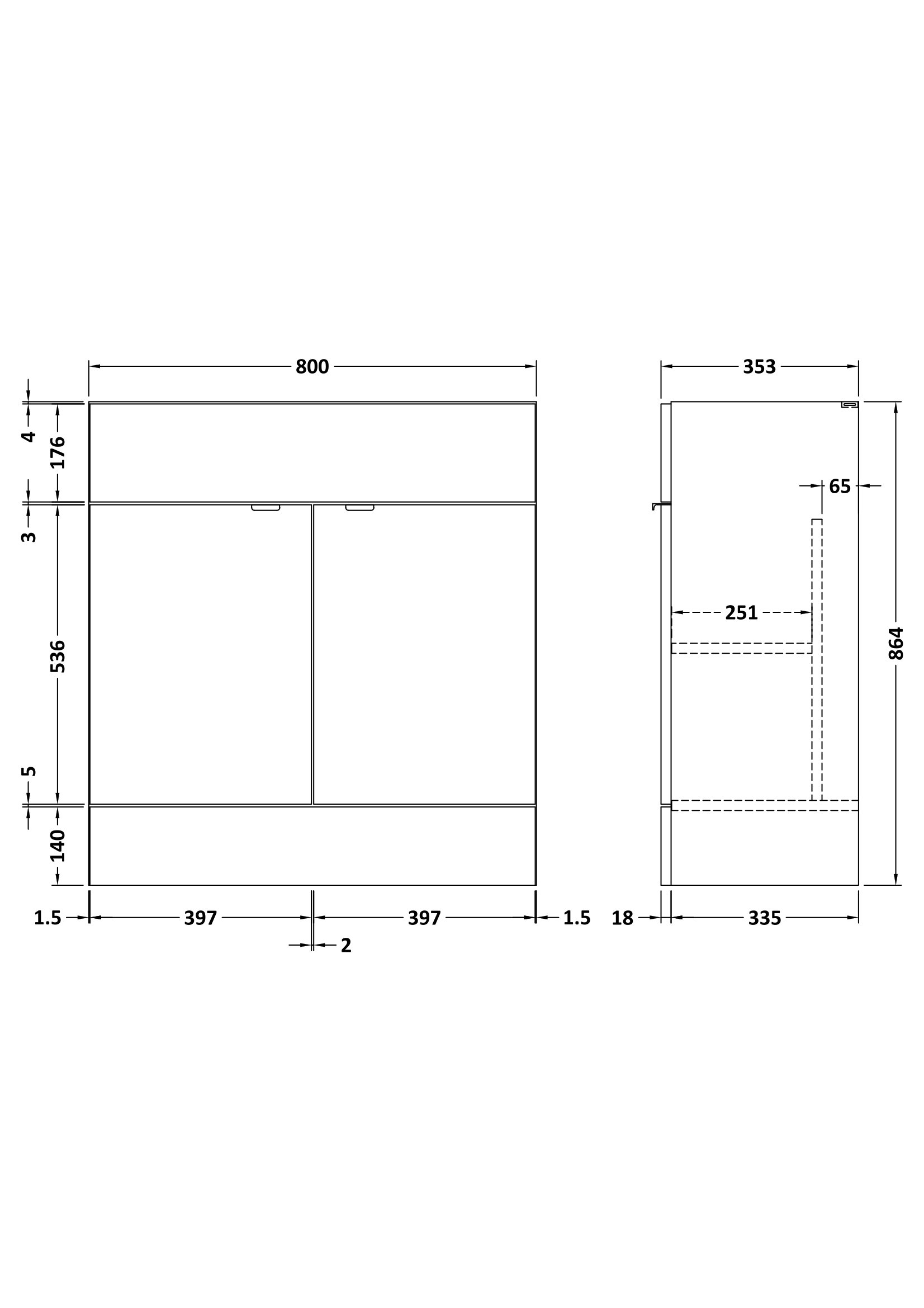 Hudson Reed 800mm Vanity Unit OFF909 - Image 2