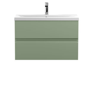 Hudson Reed 800mm Wall Hung 2 Drawer Unit & Basin 1 URB806A