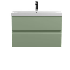 Hudson Reed 800mm Wall Hung 2 Drawer Unit & Basin 3 URB806D
