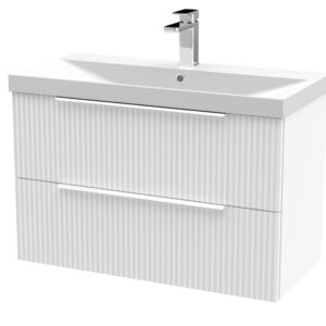 Hudson Reed 800mm Wall Hung 2 Drawer Vanity & Basin 3 DFF195D