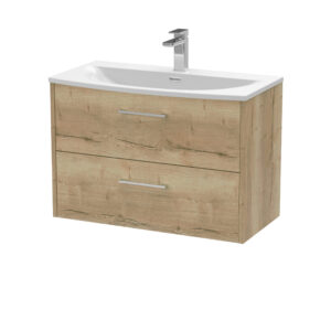 Hudson Reed 800mm Wall Hung 2 Drawer Vanity & Basin 4 JNU1826G