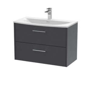 Hudson Reed 800mm Wall Hung 2 Drawer Vanity & Basin 4 JNU2226G