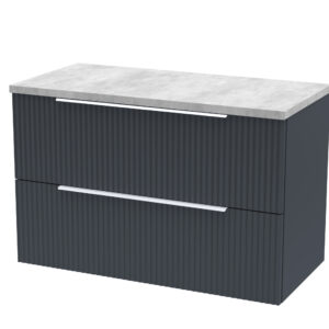 Hudson Reed 800mm Wall Hung 2 Drawer Vanity & Laminate Top DFF1495LBG