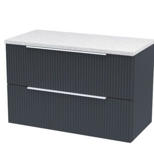 Hudson Reed 800mm Wall Hung 2 Drawer Vanity & Laminate Top DFF1495LSW