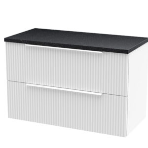 Hudson Reed 800mm Wall Hung 2 Drawer Vanity & Laminate Top DFF195LSB