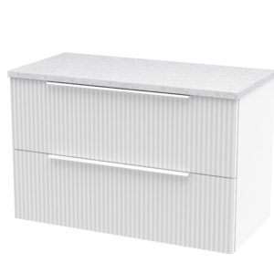 Hudson Reed 800mm Wall Hung 2 Drawer Vanity & Laminate Top DFF195LSW