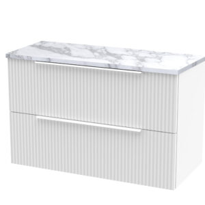 Hudson Reed 800mm Wall Hung 2-Drawer Vanity & Laminate Worktop DFF195LCM