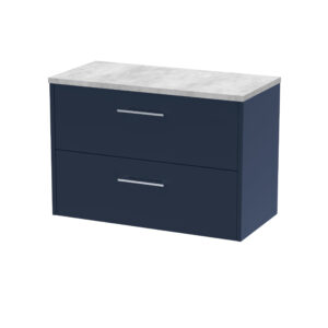 Hudson Reed 800mm Wall Hung 2-Drawer Vanity & Laminate Worktop JNU2926LBG