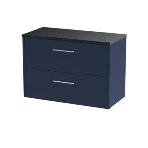 Hudson Reed 800mm Wall Hung 2-Drawer Vanity & Laminate Worktop JNU2926LSB
