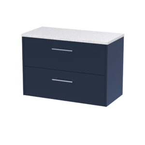Hudson Reed 800mm Wall Hung 2-Drawer Vanity & Laminate Worktop JNU2926LSW