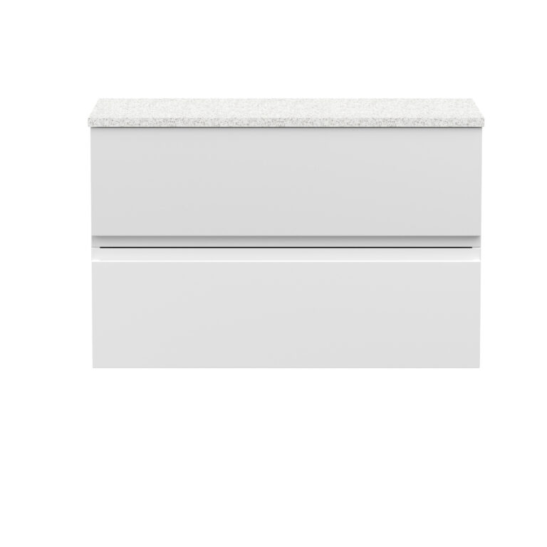 Hudson Reed 800mm Wall Hung 2-Drawer Vanity Unit & Laminate Worktop URB106LSW