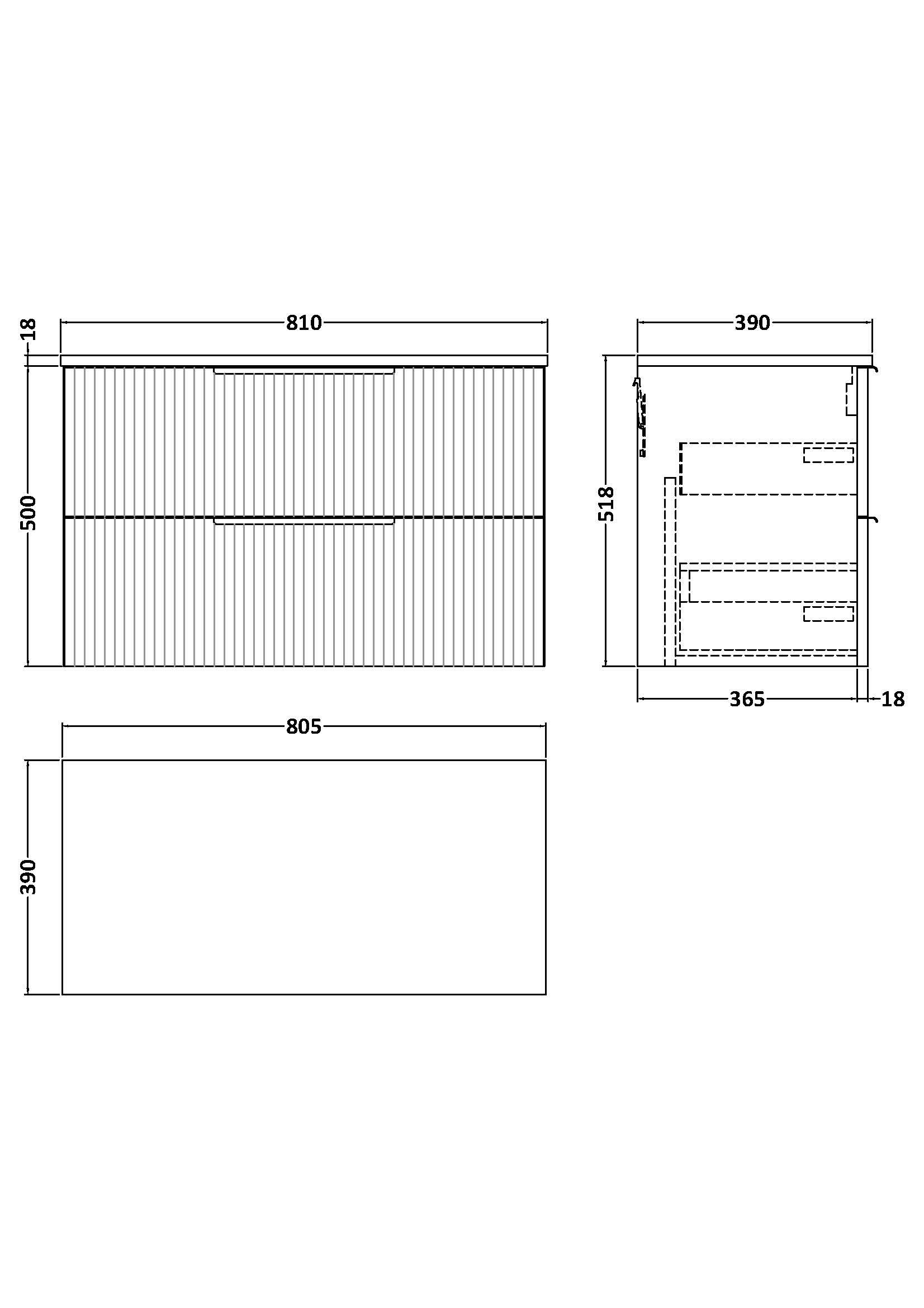 Hudson Reed 800mm Wall Hung 2 Drawer Vanity & Worktop DFF895W - Image 3