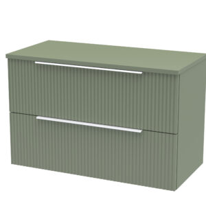 Hudson Reed 800mm Wall Hung 2 Drawer Vanity & Worktop DFF895W