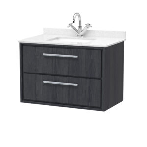 Hudson Reed 800mm Wall Hung 2-Drawer Vanity with Marble Worktop Basin LIL2226WS1