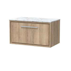 Hudson Reed 800mm Wall Hung Single Drawer Vanity with Marble Worktop LIL3025CMT