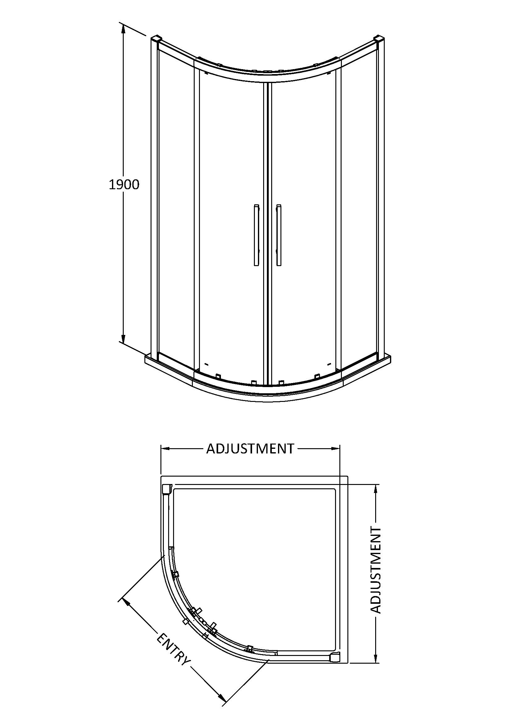 Hudson Reed Apex 1000mm Quadrant M1000Q-E8 - Image 4