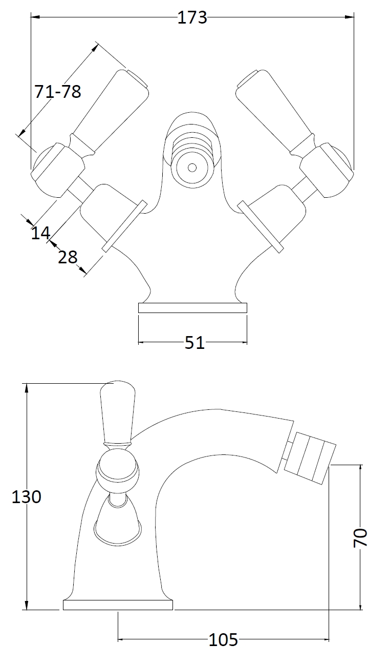Hudson Reed Bidet Tap BC406DL - Image 2