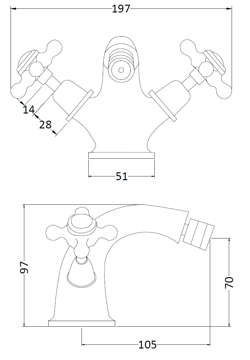 Hudson Reed Bidet Tap BC406DX - Image 2