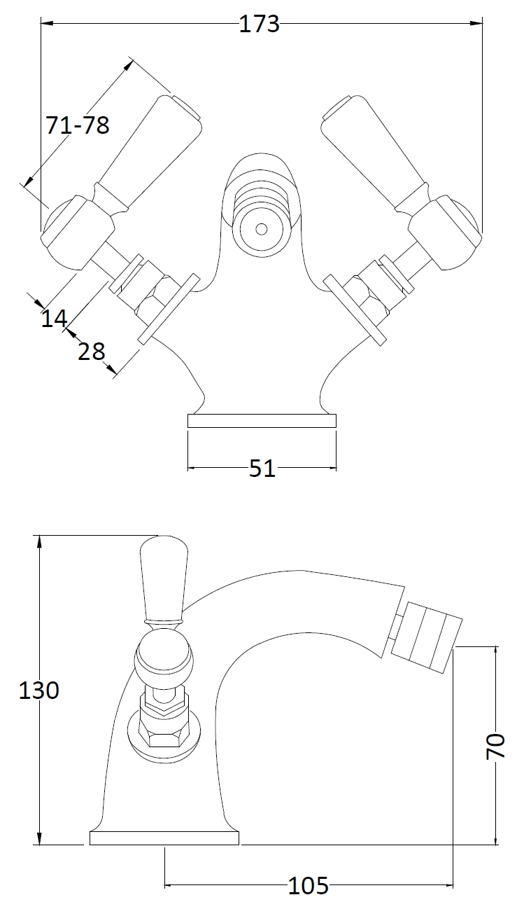 Hudson Reed Bidet Tap BC406HL - Image 2