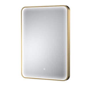 Hudson Reed Brushed Brass Frame LED Mirror - 700 x 500mm LQ732