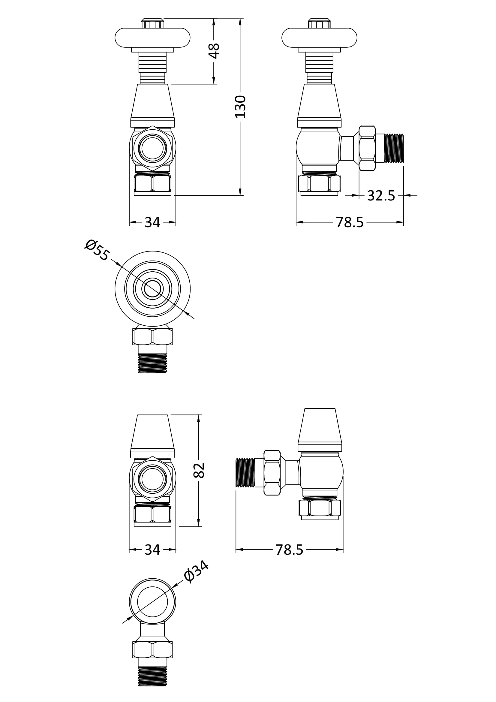 Hudson Reed Camden Angled Thermostatic Valve RV202 - Image 2