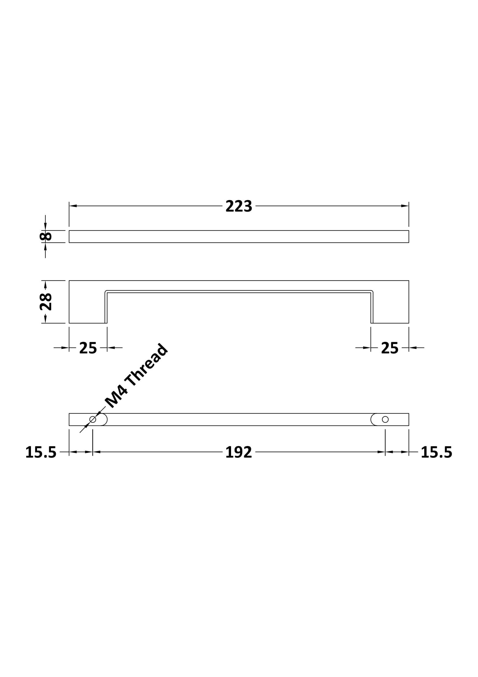 Hudson Reed Chrome D Handle H016 - Image 2
