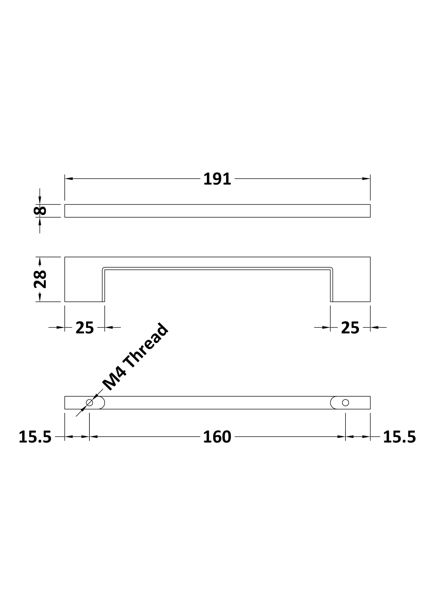 Hudson Reed Chrome D Handle H026 - Image 2