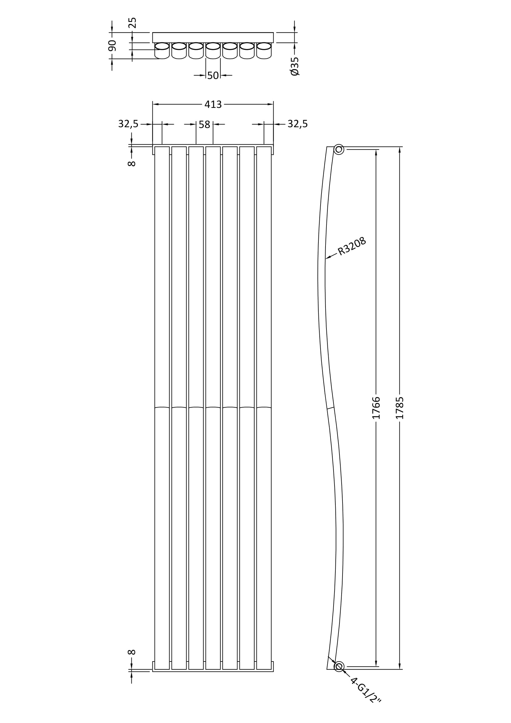 Hudson Reed Designer Radiator HLA95 - Image 3