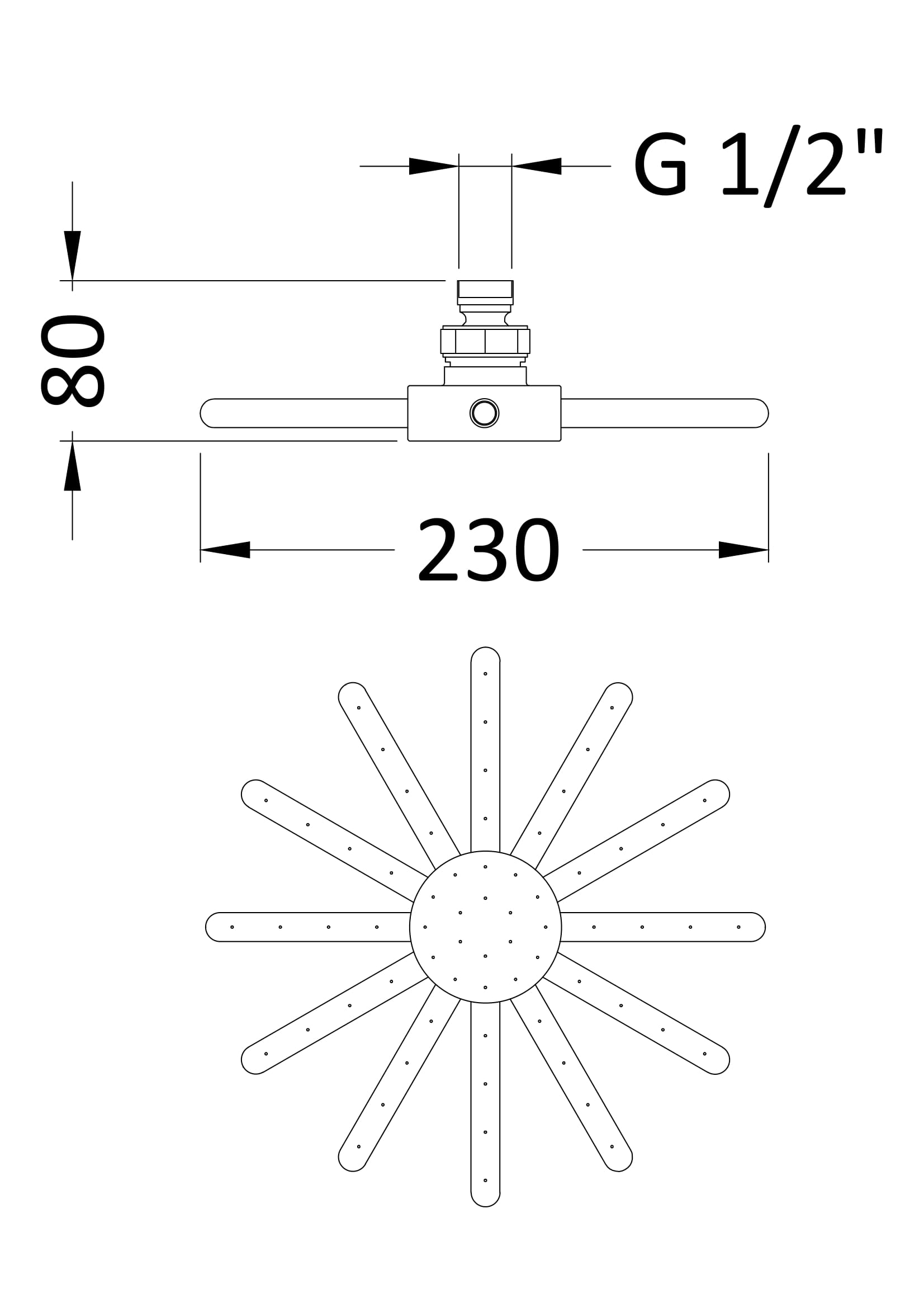 Hudson Reed Fixed Head A3027 - Image 2
