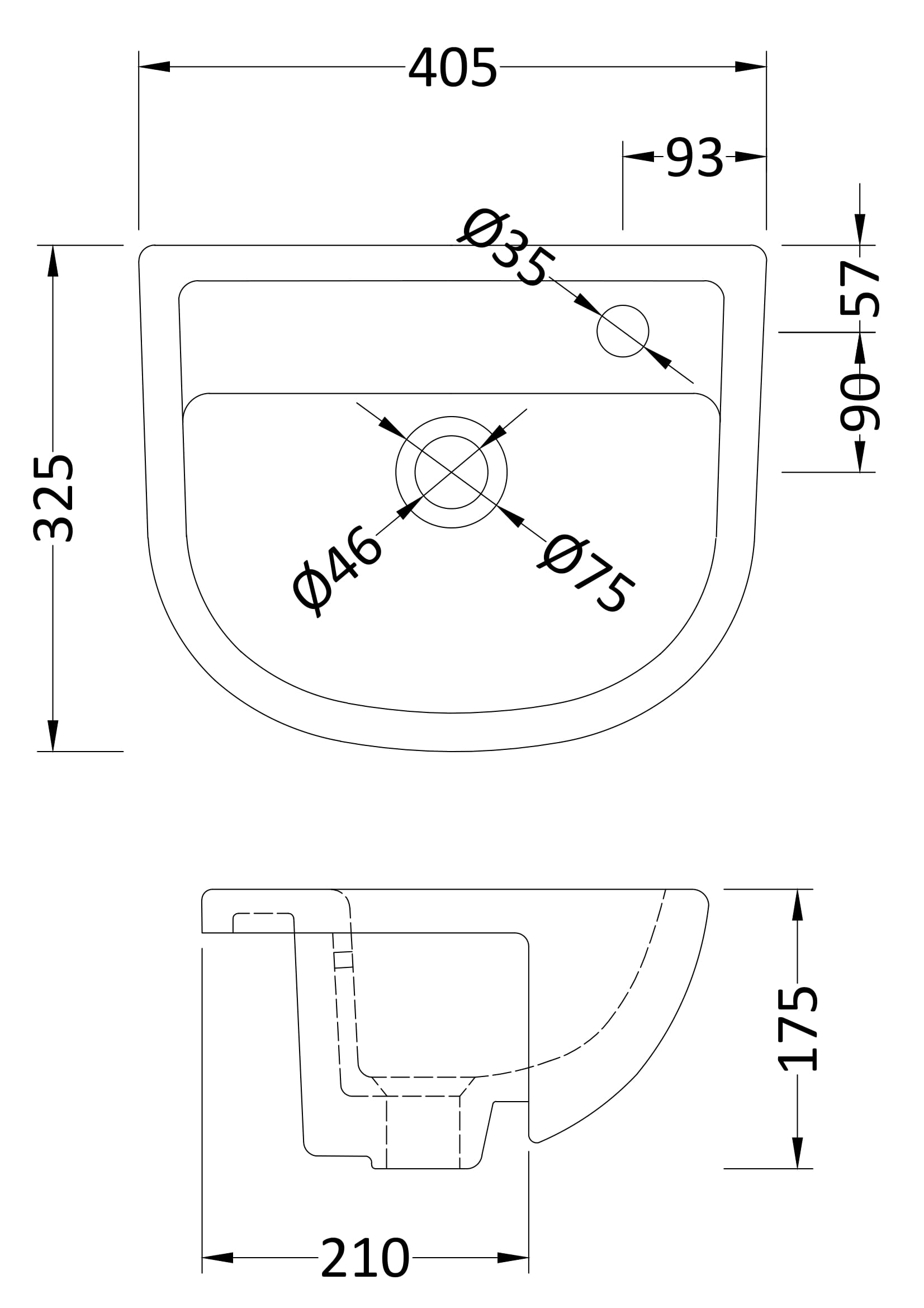 Hudson Reed Oculus Semi Recessed Basin SRB002 - Image 2