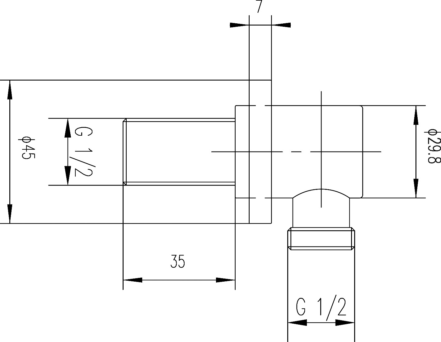 Hudson Reed Outlet Elbow A3275 - Image 2