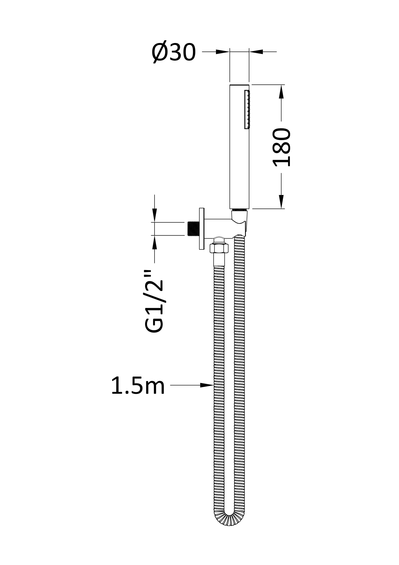 Hudson Reed Outlet Elbow, Parking Bracket, Flex and Handset A8263 - Image 3