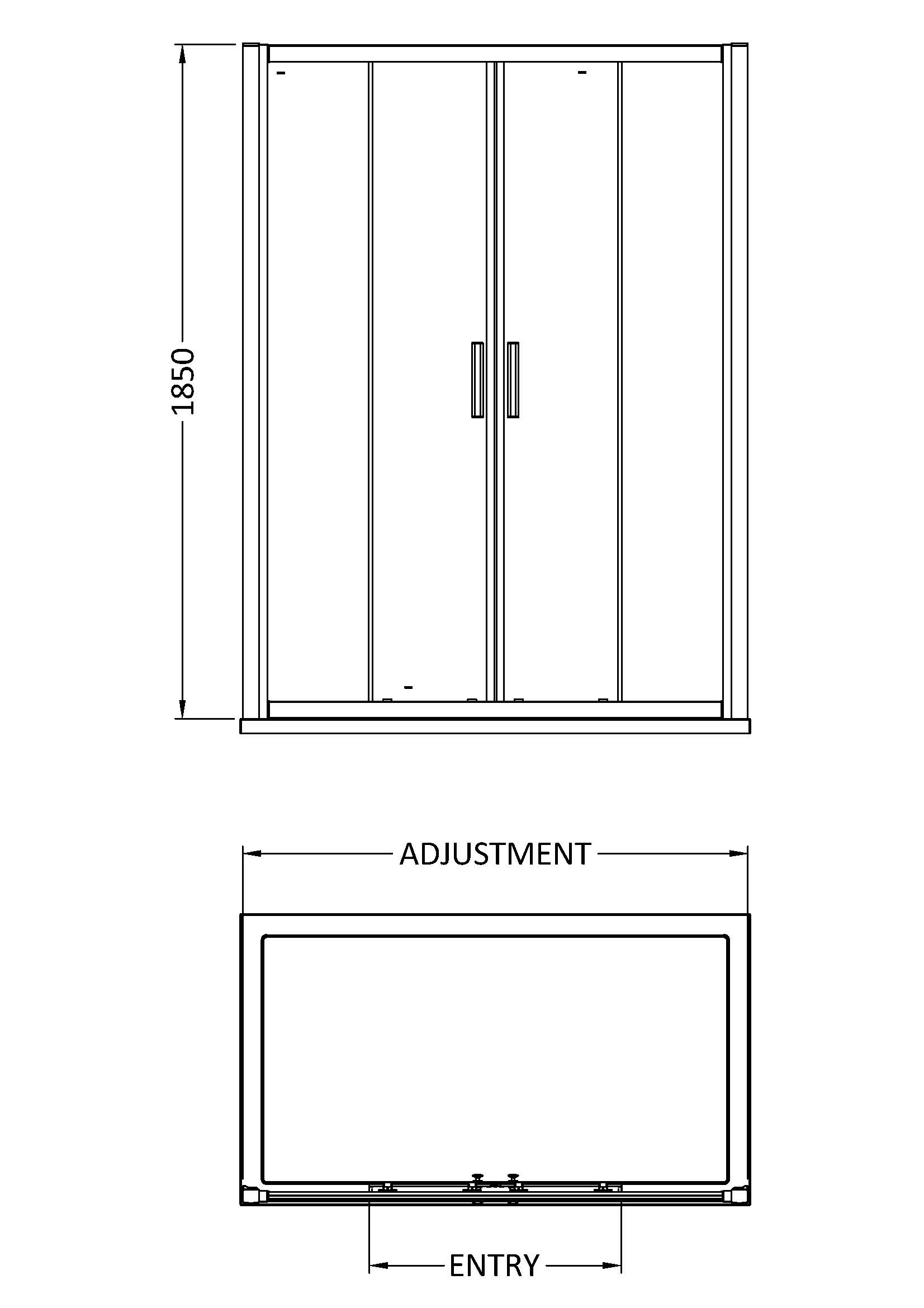 Hudson Reed Pacific 1600mm Double Sliding Door AQSLD16 - Image 4