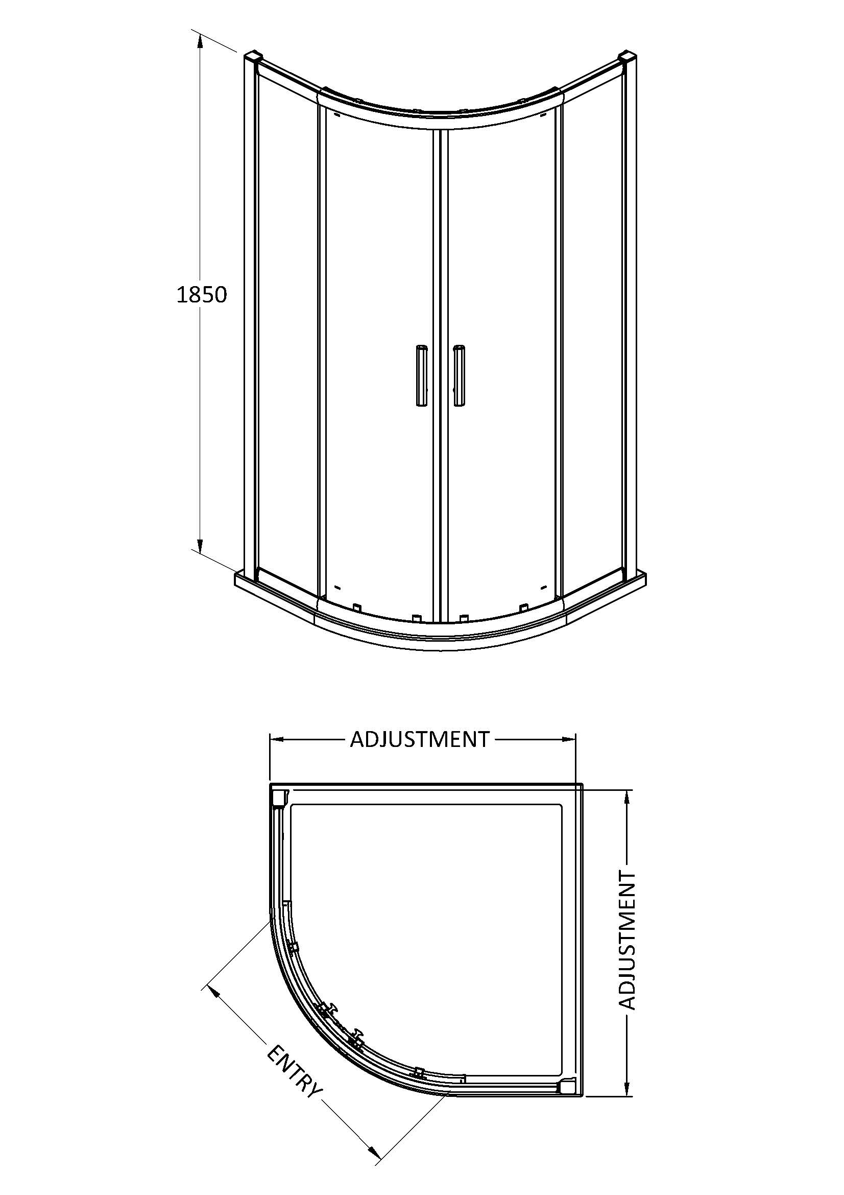 Hudson Reed Pacific 800mm Quadrant AQU8 - Image 4