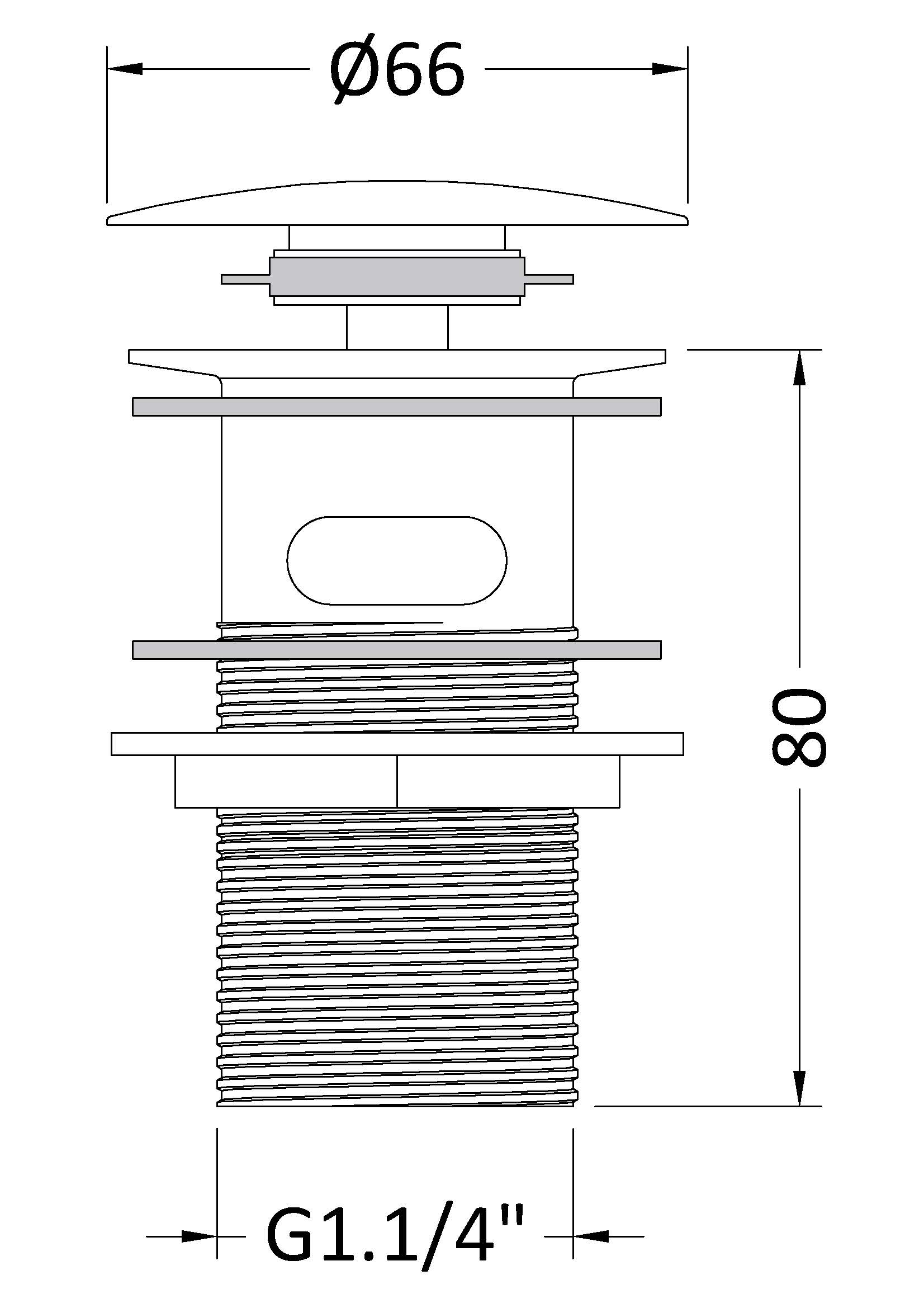 Hudson Reed Push Button Basin Waste E328 - Image 2