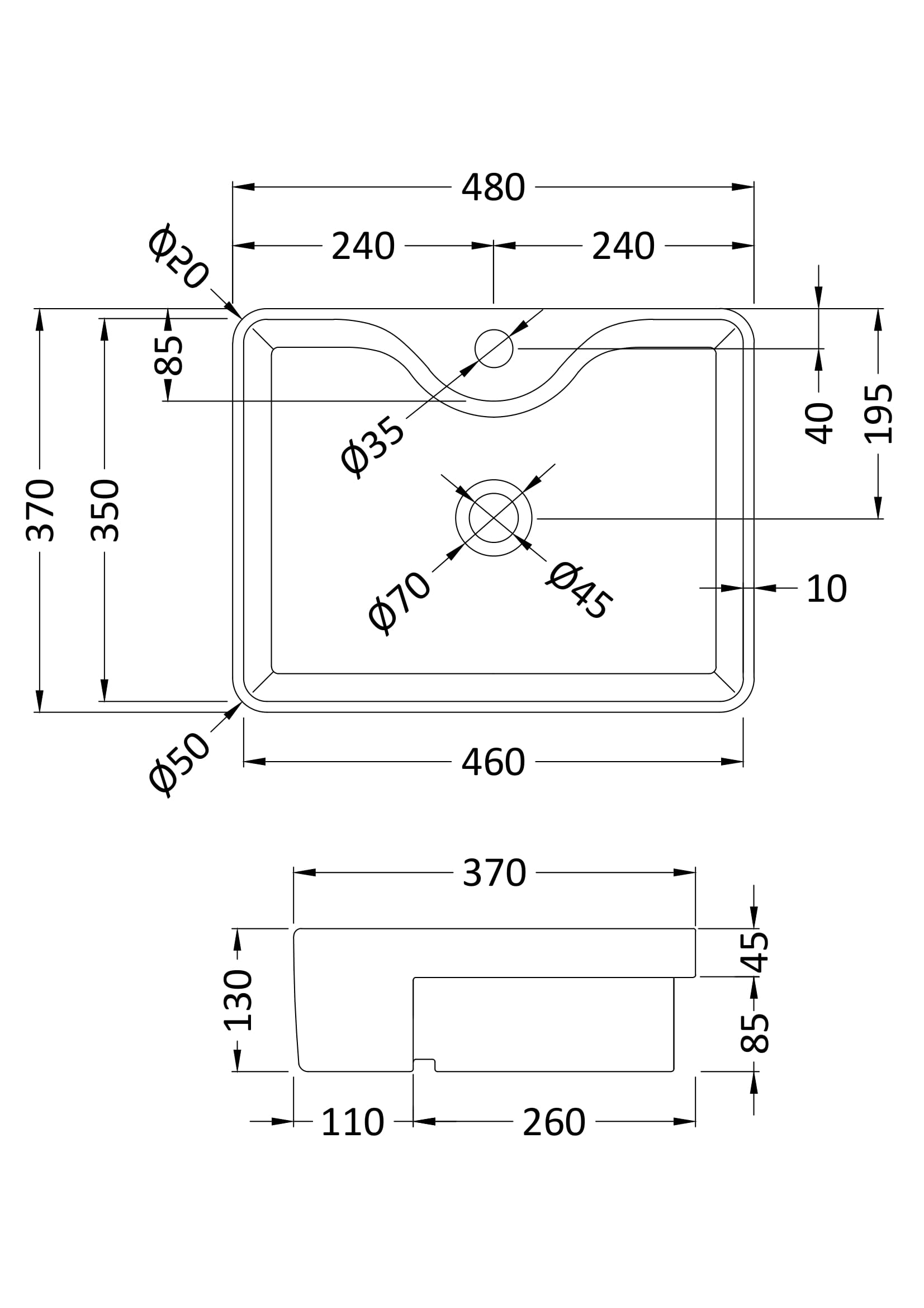 Hudson Reed Semi-recessed basin NBV174 - Image 2