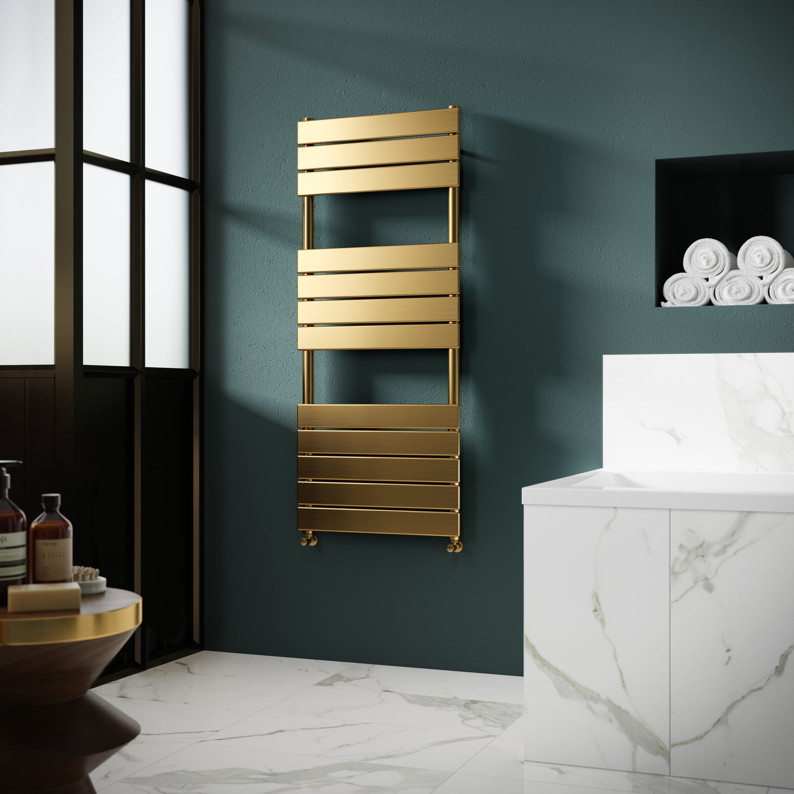 Hudson Reed Square Flat Towel Radiator 1213x500 HL835 - Image 2