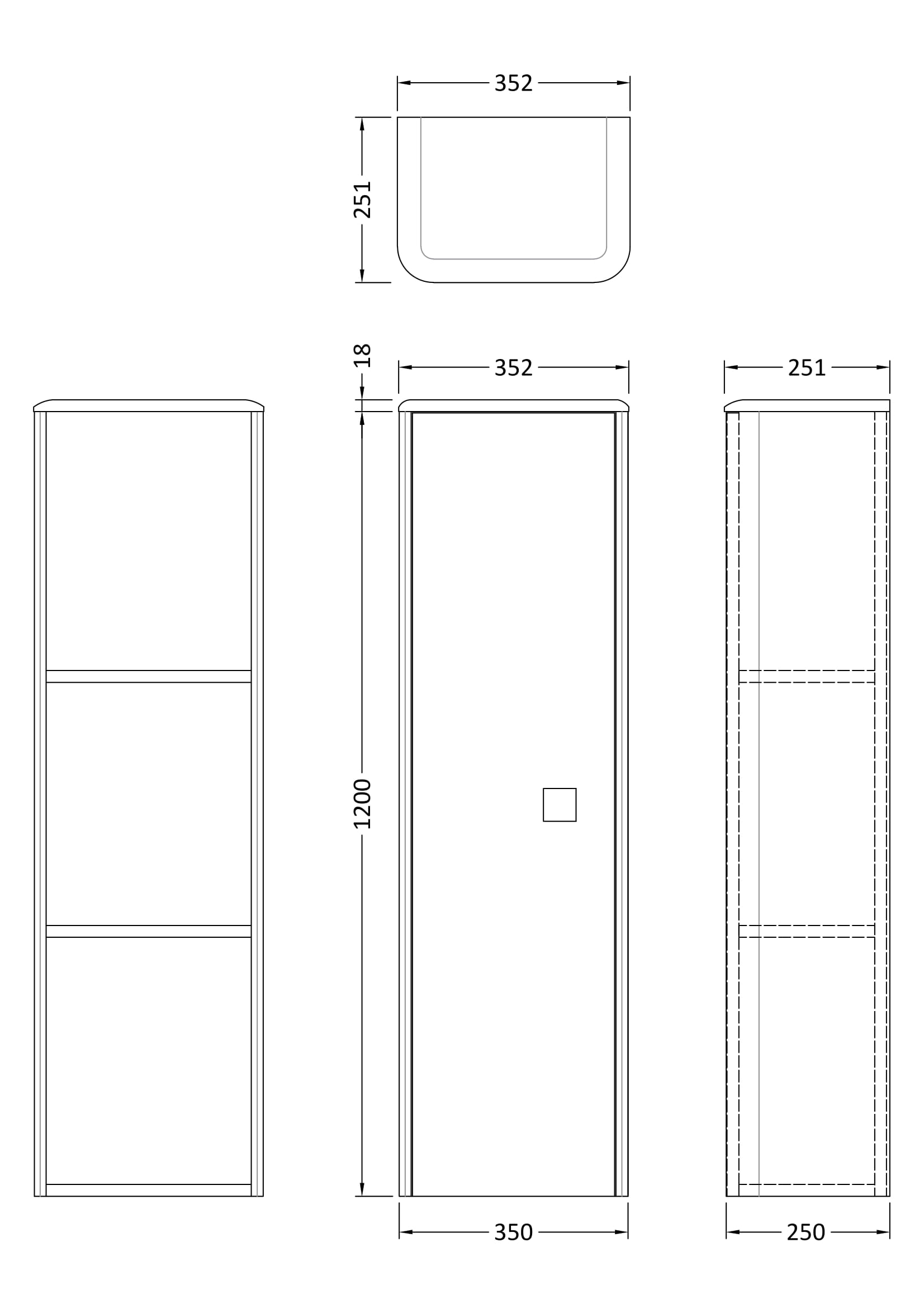 Hudson Reed Tall Wall Hung Unit SAR162 - Image 2