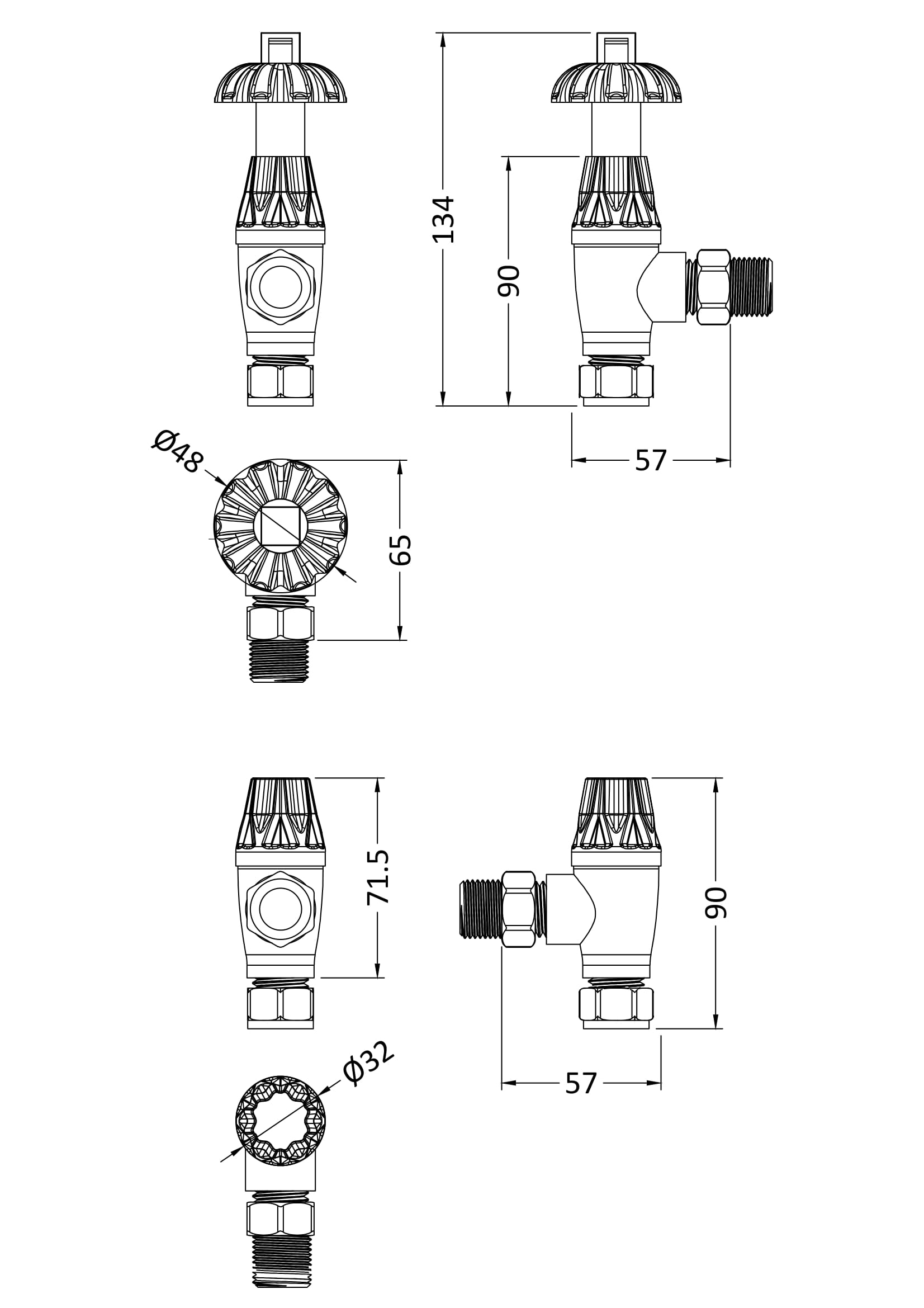 Hudson Reed Thermostatic Radiator Valve Pack RV007 - Image 2