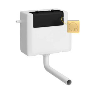 Hudson Reed Universal Access Cistern & Brushed Brass Square Flush Plate XTY8M03