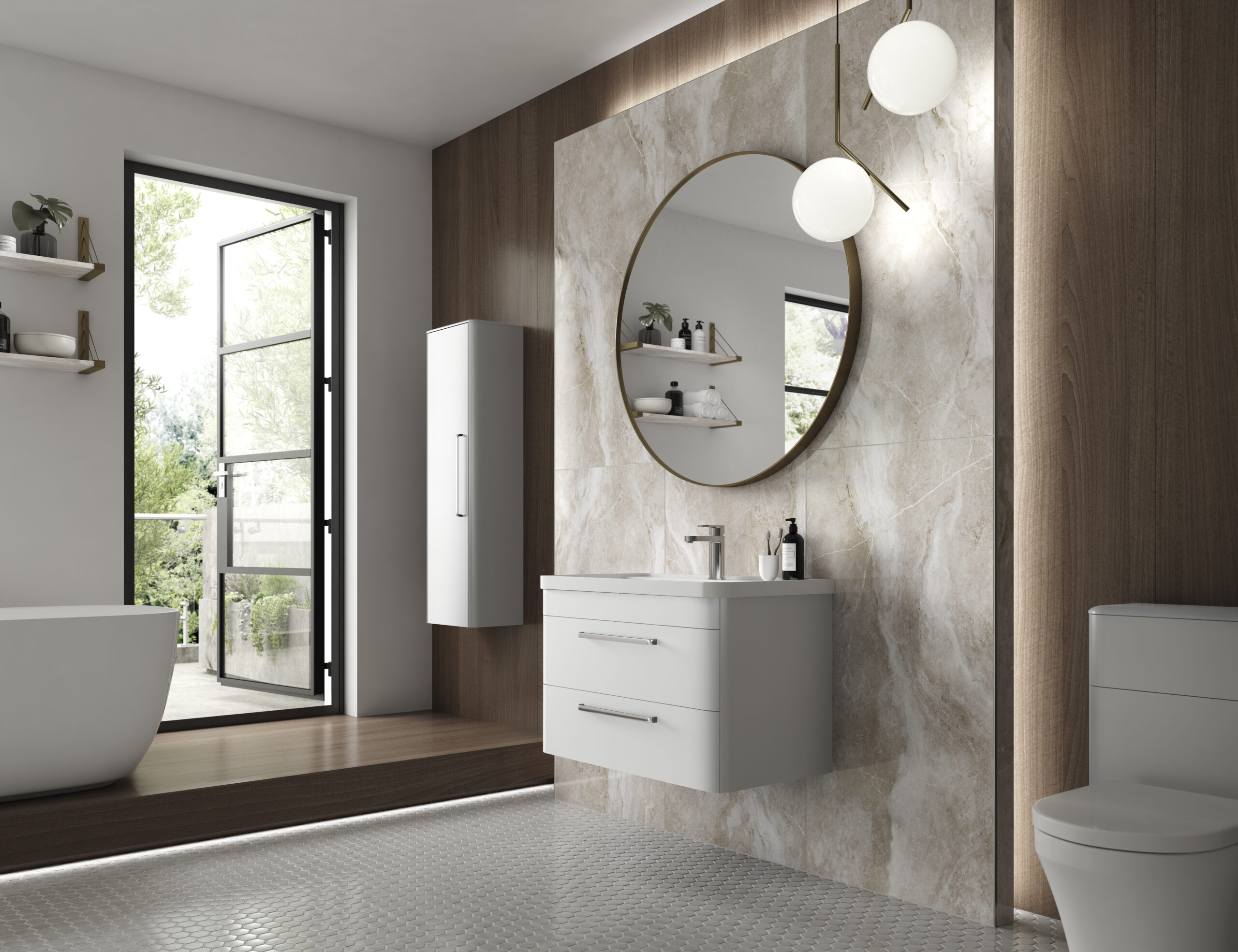 Hudson Reed Wall Hung 600mm Cabinet & Basin SOL102 - Image 2