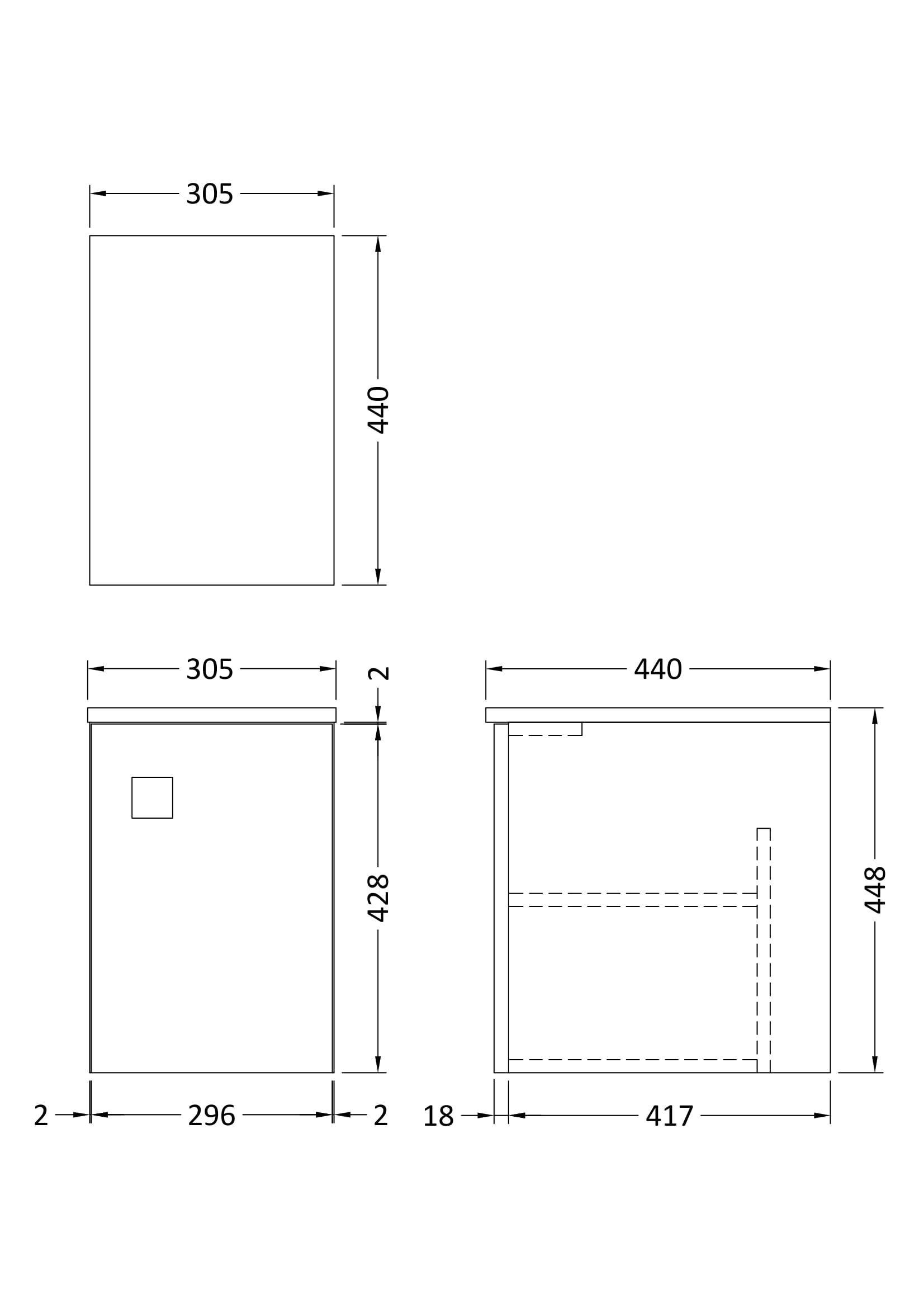 Hudson Reed Wall Hung Cupboard SAR260 - Image 2