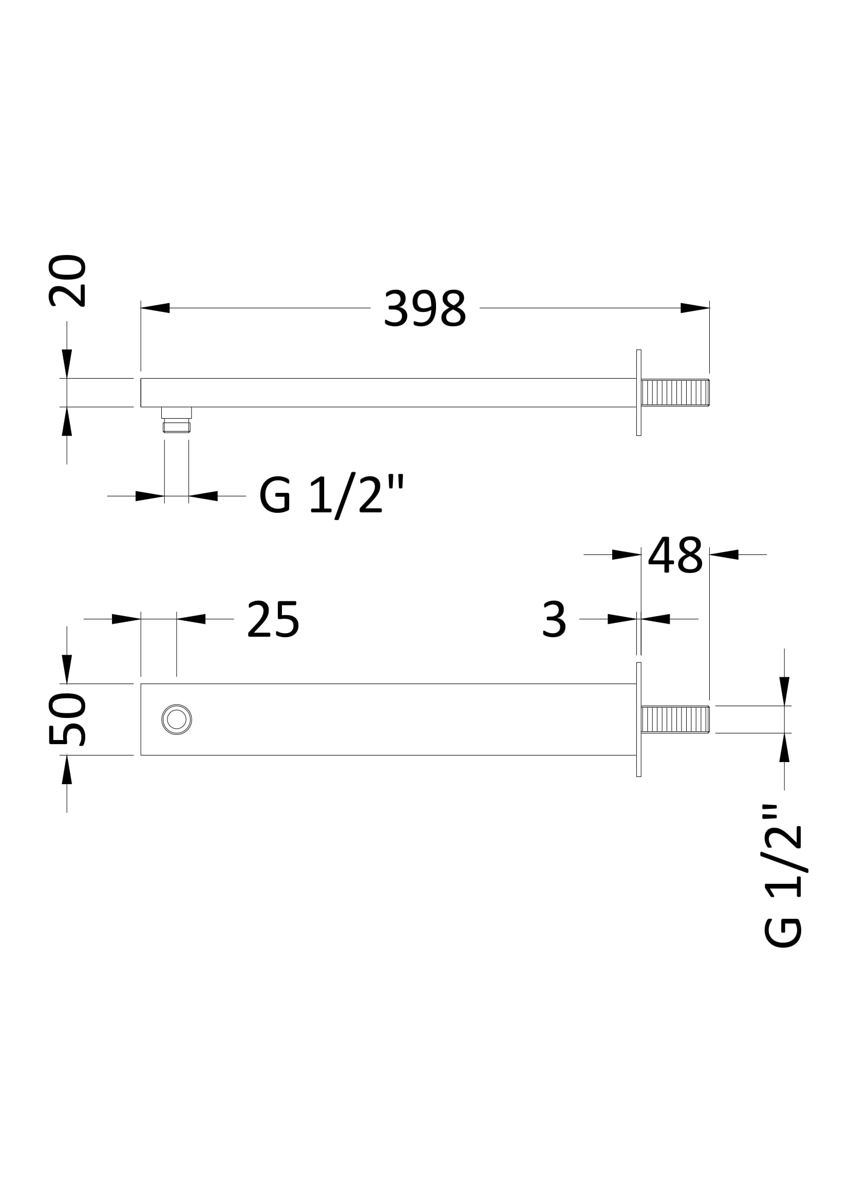 Hudson Reed Wall-Mounted Arm ARM12 - Image 2