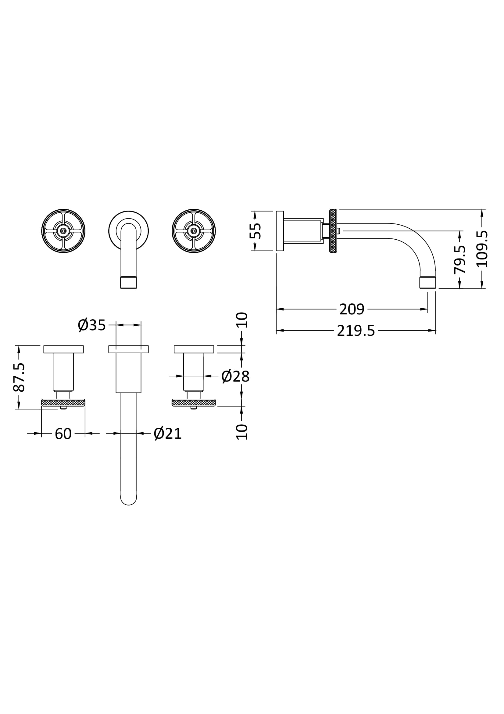 Hudson Reed Wall Mounted Basin Mixer TIW317 - Image 2