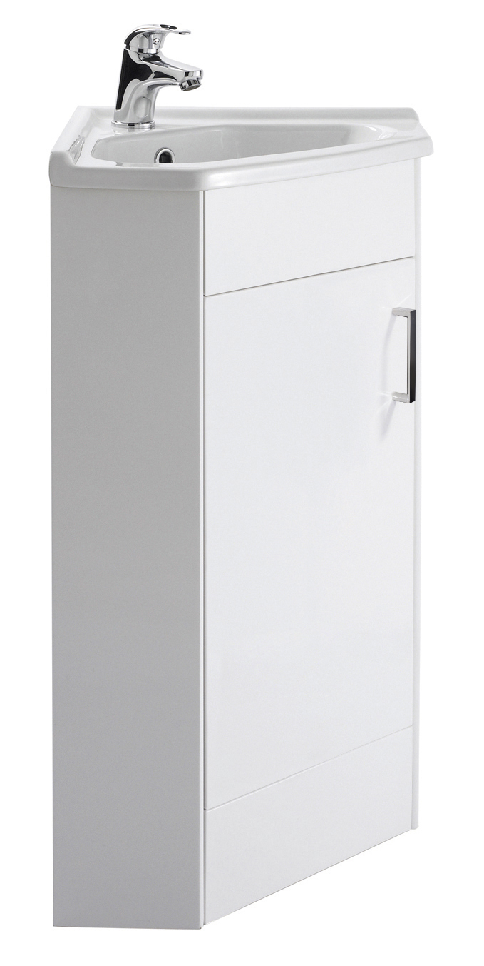 Nuie 1 Door Corner Cabinet & Basin CU001