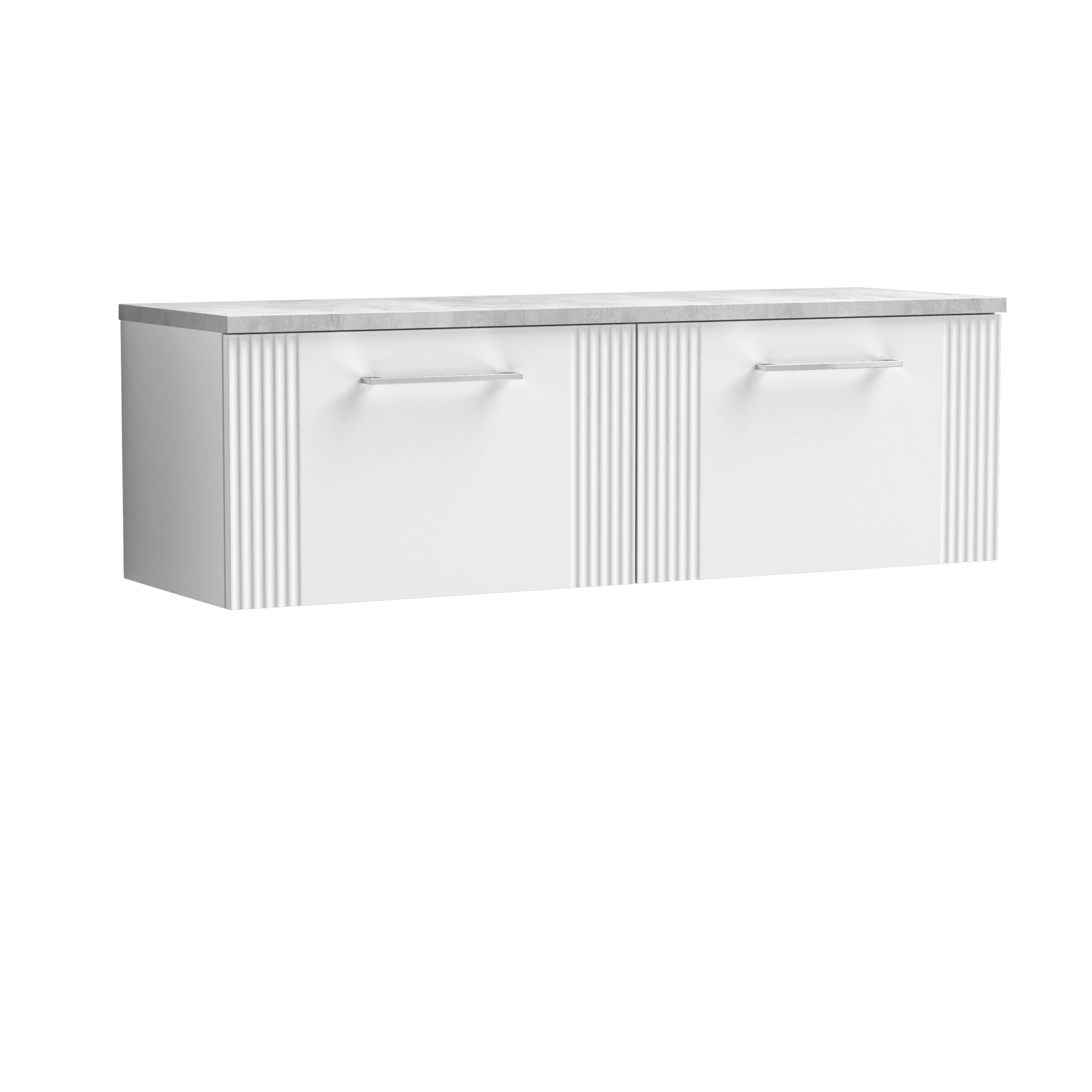 Nuie 1200 Wall Hung 2-Drawer Vanity & Laminate Worktop DPF194LBG2